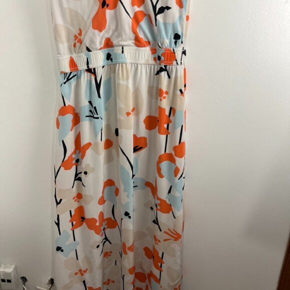 Diane Von Furstenberg Lou Lou Long Silk White Floral Maxi Dress - Picture 9 of 10